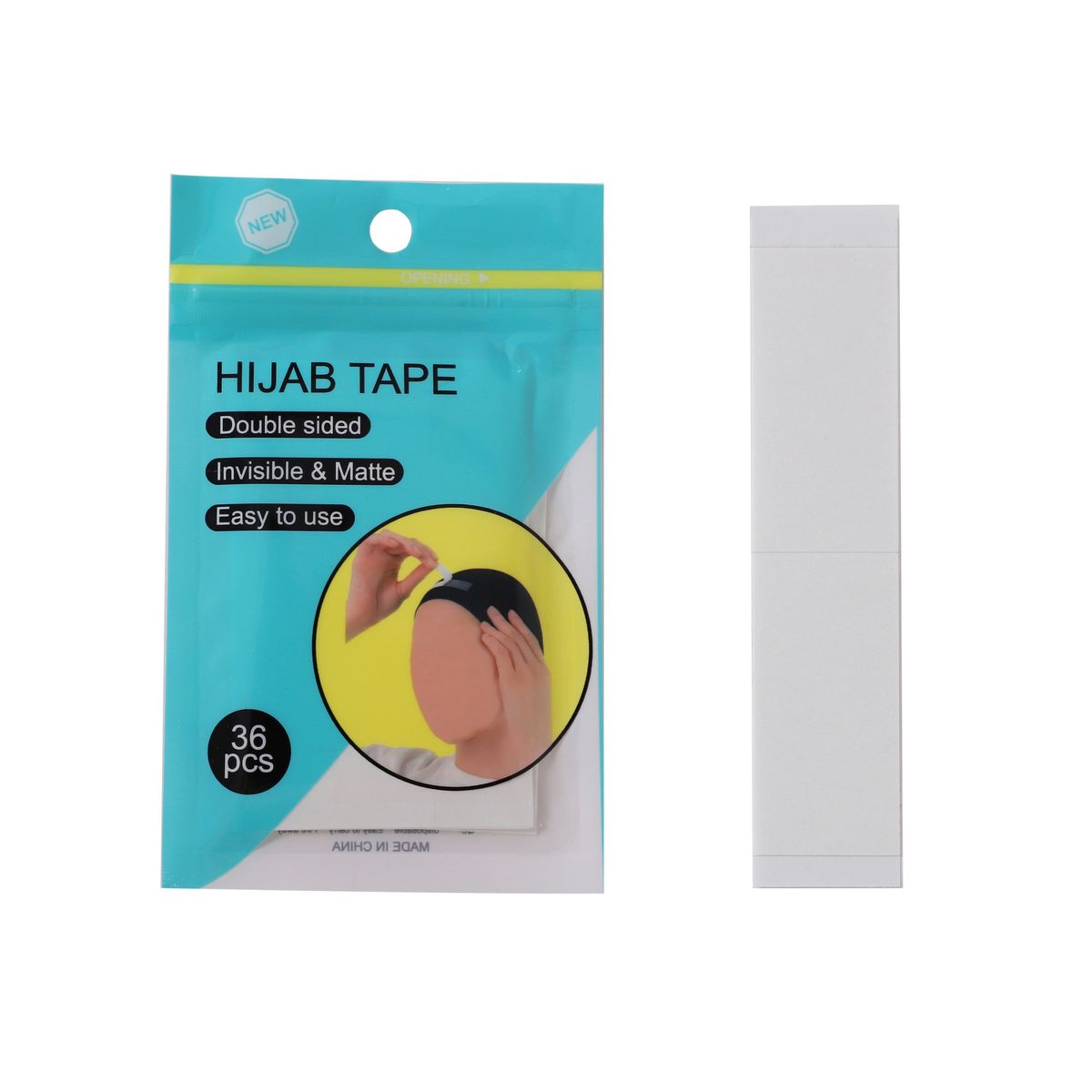 Nastro di fissaggio ultrasottile per sciarpe e hijab - Adesivo forte, regolabile, antiscivolo, multiuso per copricapi e berretti (36 pezzi, colori neutri)_voghion.com