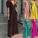 Damenbekleidung Damenbekleidung einfarbig temperamentvoll eleganter V-Ausschnitt hohe Taille weites Bein Jumpsuit_voghion.com