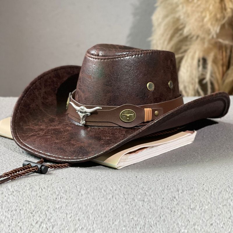 Bull Head Belt Rivet Jazz For Men And Women, Outdoor Travel Sun In Spring, Summer,_voghion.com