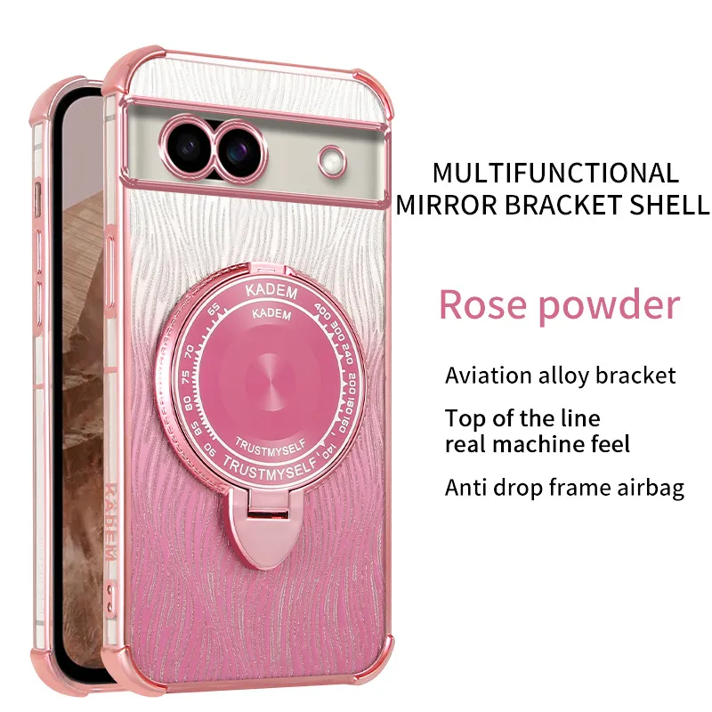Coque de téléphone avec support miroir pour Google Pixel 8A 7 7A 6 8 Pro 6A Glitter Anti-chute Cover_voghion.com