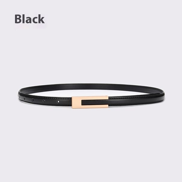 Korean Small Women's Black Simple Versatile Trouser Belt Decoration With Skirt, Suit, Jeans, Belt, And Thin Style_voghion.com