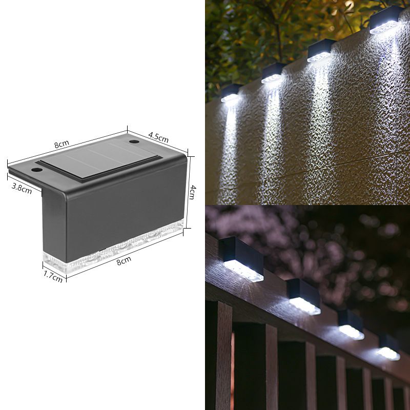 Solar-Stufenleuchten für den Außenbereich, Gartentreppenleuchten mit 3 LEDs, wasserdichte Zaunbeleuchtung für Treppen, Geländer, Wände und Wege (weißes Licht)​_voghion.com