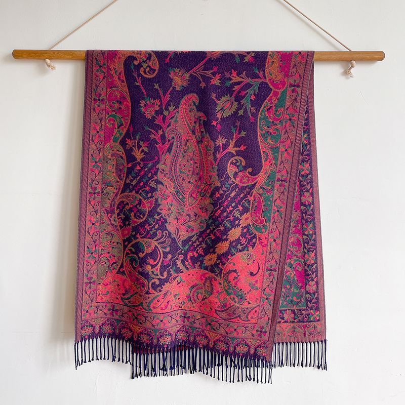 2023 New Ethnic Fashionable Su Shawl Wrapped Over Dual Use Women's Tourism Vacation Photo Scarf Cloak Coat_voghion.com