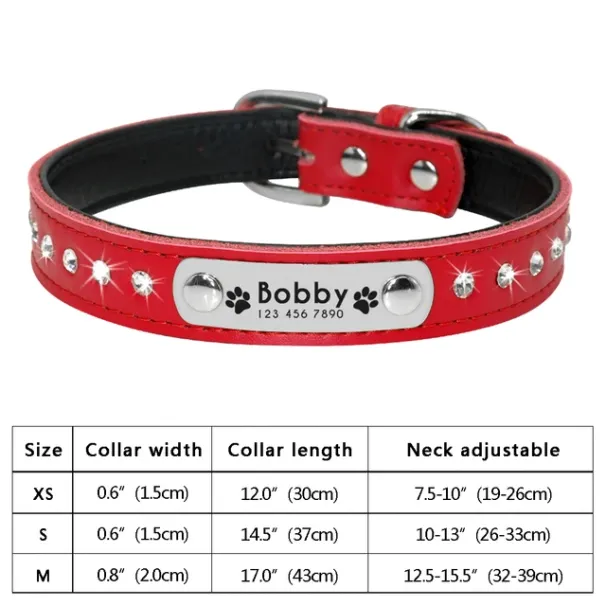 Collare per cani e gatti personalizzato Collari per gatti regolabili in cristallo Collare anti-smarrimento in pelle per cuccioli e gatti Accessori con papillon e strass_voghion.com