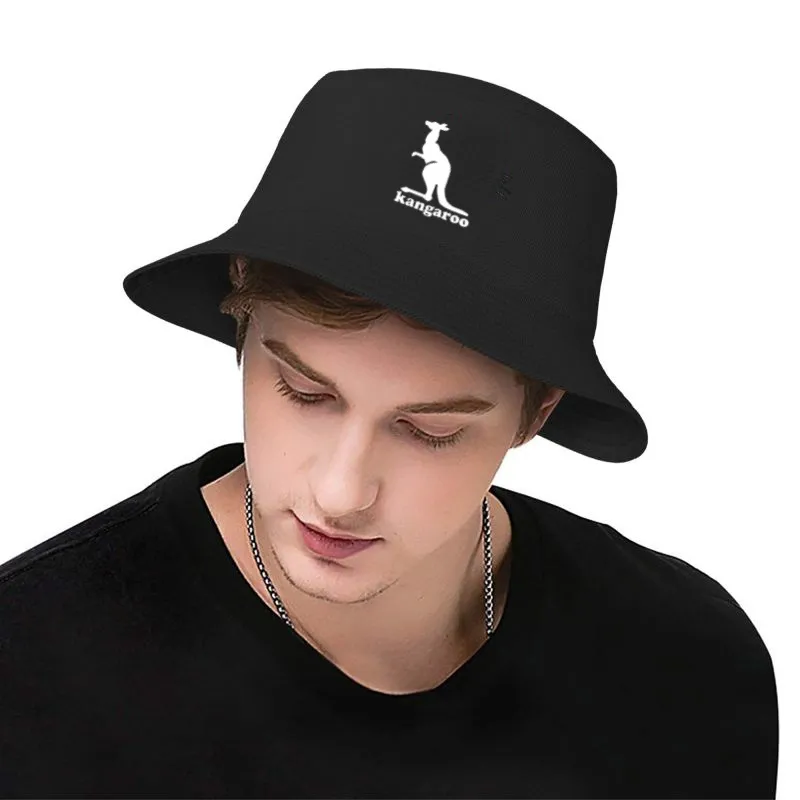 New Arrivals 100% Cotton Men's and Women's Fashion Animal Kangaroo Printed Bucket Sun Protection Breathable Lightweight Hat_voghion.com
