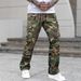 Men's Clothing Camouflage Overalls Retro High Street Loose Straight Pants_voghion.com