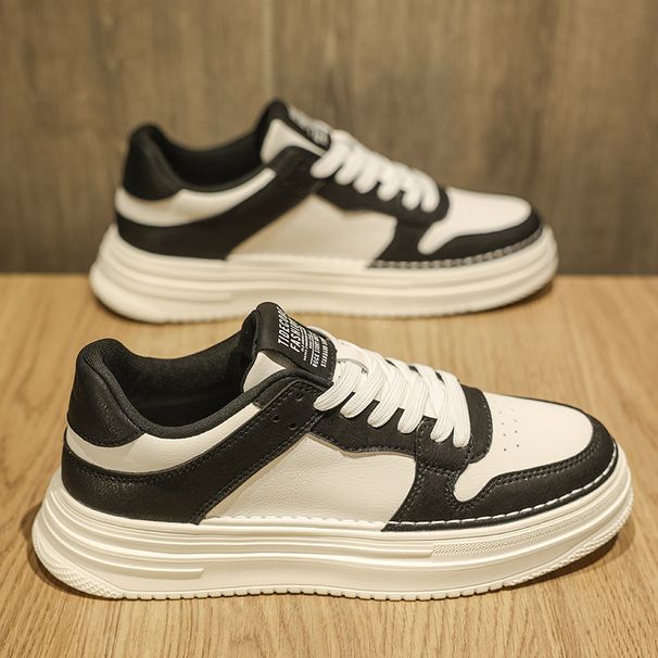 Tüm Beyaz Tahta Ayakkabıları Erkek Su Geçirmez Günlük Deri Ayakkabı Spor Artış Kalın Taban Küçük Beyaz Moda Ayakkabı_voghion.com