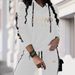 Conjunto de moletom com capuz feminino solto – Conjunto de moletom casual com estampa de letras (preto/branco, P-XXL, outono/inverno)_voghion.com