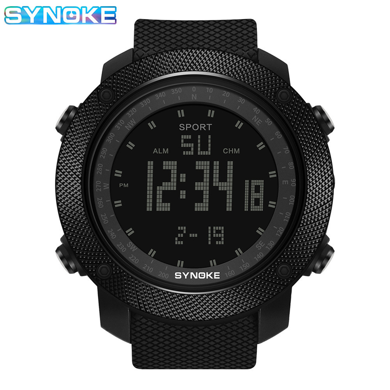 Factory Goods SYNOKE Sports Running Hiking Electronic Multi-Function Military Watch Large Screen Display Waterproof_voghion.com