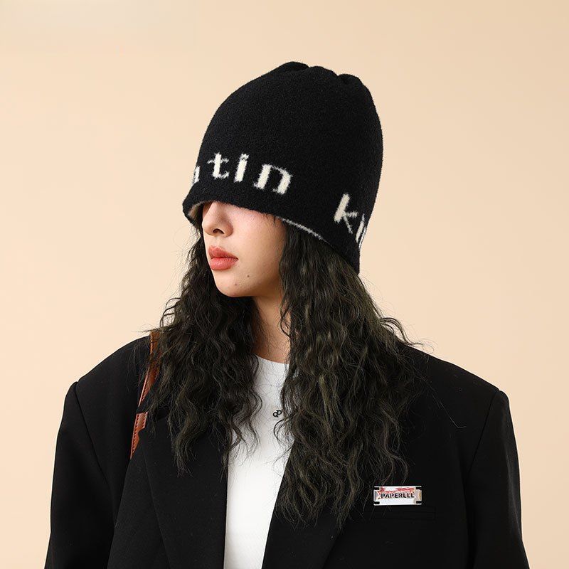 Knit Cap Fall And Winter Street Fashion Cool Girls Big Head Around Thin Face Beanie 2025 New Leisure Match_voghion.com
