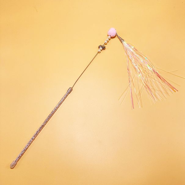 New Colorful Squeaky Paper Teaser Wand With Feather Ball And Bell, Durable Chew Toy, Cat Training Tool, Pet Supplies_voghion.com