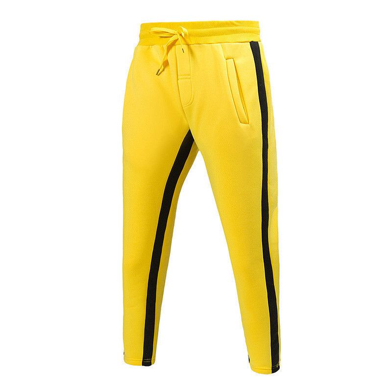 Abbigliamento maschile quattro stagioni nuovi pantaloni a righe laterali abbinati a colori pantaloni casual dritti pantaloni della tuta più pantaloni sportivi unisex in velluto_voghion.com