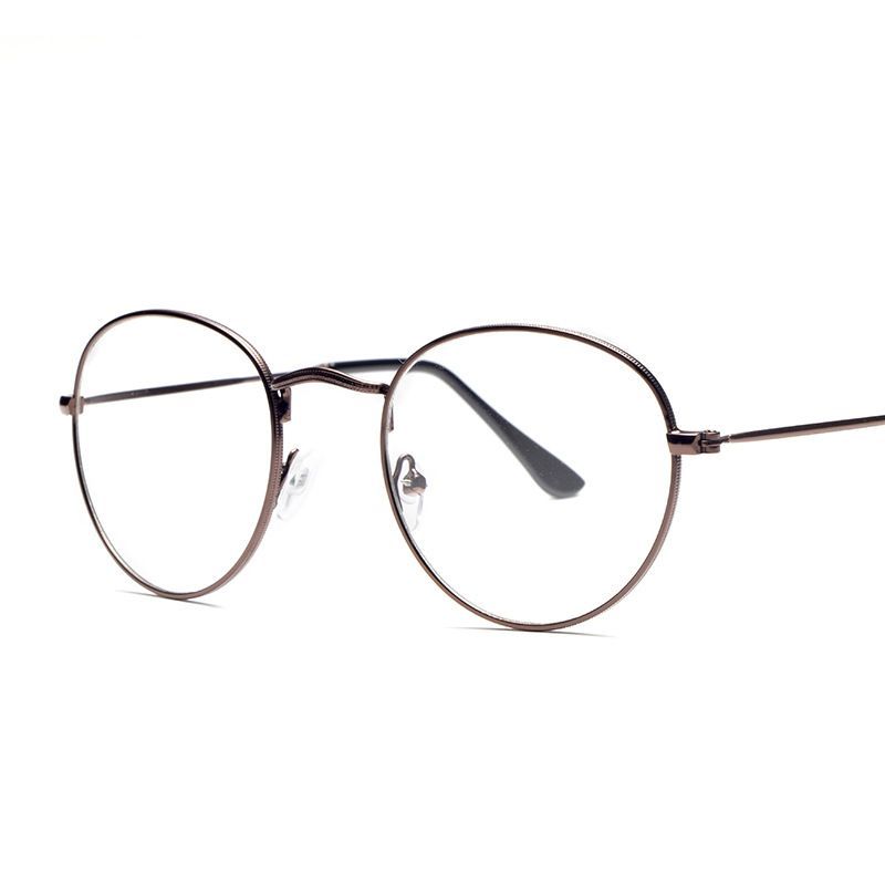 PY3447 trendy eyeglass circular flat mirror patterned leg frame_voghion.com