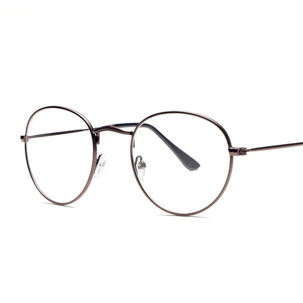 PY3447 trendy eyeglass circular flat mirror patterned leg frame_voghion.com
