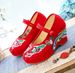 High Heels, 8cm, Single Xiuhe Bridal Embroidered Cloth Women's Shoes, Ethnic Style Dance Shoes_voghion.com