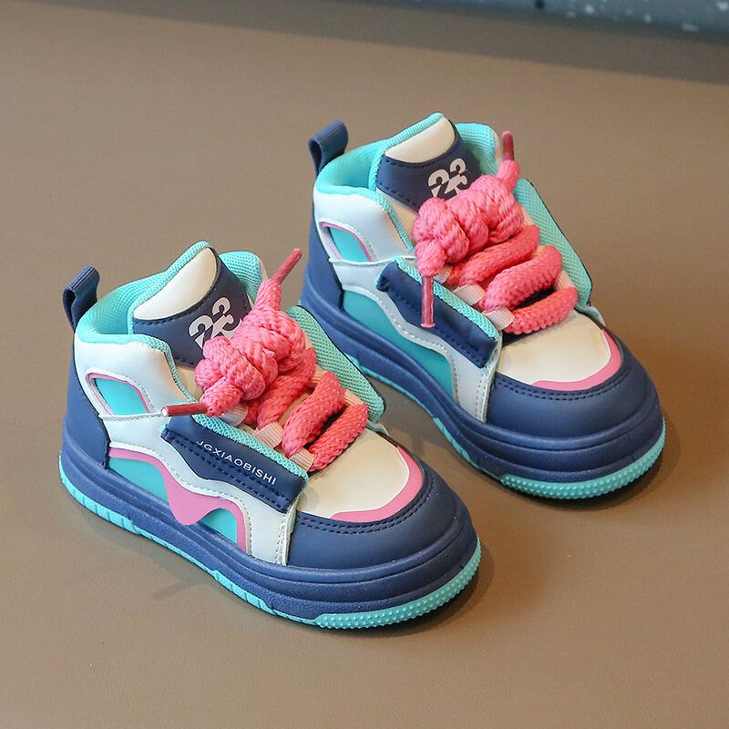 JUSTSL 2024 Dopamine Color Baby Chaussures de sport décontractées pour garçons et filles à coupe haute_voghion.com