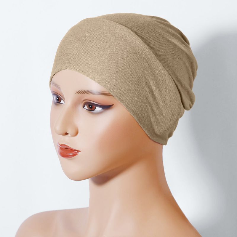 Turban Hat For Women, Mercerized Cotton Bottoming Small Hat, Muslim Pullover Hat That Can Hide Hair, Elastic Hat, High Elasticity And No Balling_voghion.com