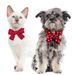 Pet Tie Valentine's Day Red Polka Dot Plaid Striped Bow Tie, Dog Cat Grooming Accessories_voghion.com