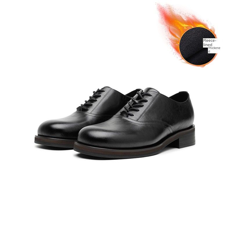 Square Toe Derby Herren Business Gast Look Schwarz Paar Gleichen Stil Nische Arbeit Pendler Koreanische Casual Leder Schuhe Männer_voghion.com