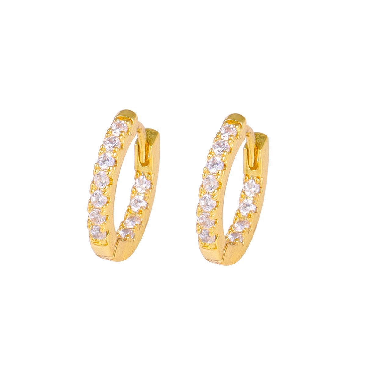 Lussuosi orecchini a cerchio con micro pavé di zirconi, alla moda, squisiti, in stile Ins_voghion.com