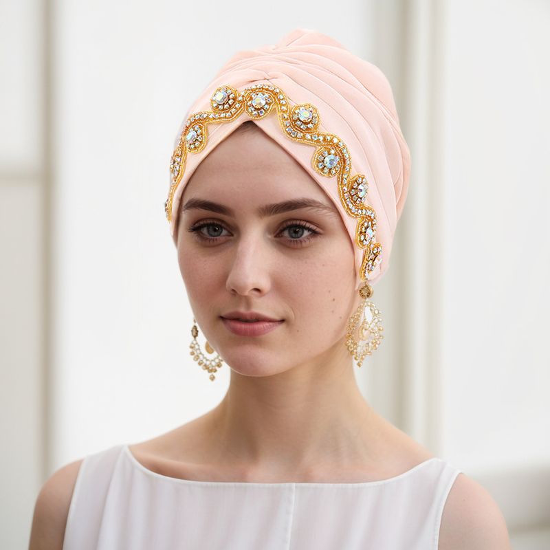 Muslim hat Space layer watermelon cap heavy drill trim_voghion.com