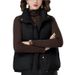 Gilet matelassé d'hiver pour femme avec motif 3D, veste matelassée légère, vêtement d'extérieur décontracté pour temps froid, manteau chaud doublé polaire (kaki, noir)_voghion.com