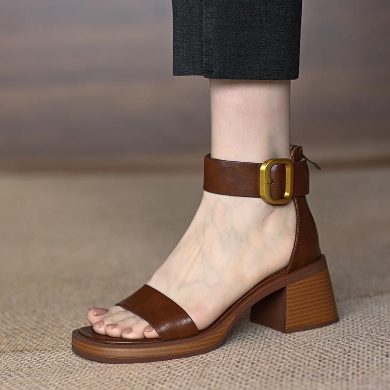 Sandals Women's 2025 Summer New Midsole French Zipper High Heels Fashion Hundreds Exquisite_voghion.com