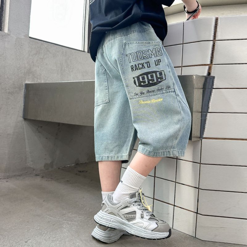 ​​Boys' Stretch Waist Denim Shorts - Soft Washed Cotton 5-Inch Jeans (120-170cm) | School-Approved Style | Pre-Shrunk & Fade-Resistant​​_voghion.com