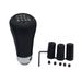 Universal Car Shift Knob Gear Stick + Boot Set 5 / 6 Speed Manual Shifter Lever Black Red e PU Leather_voghion.com