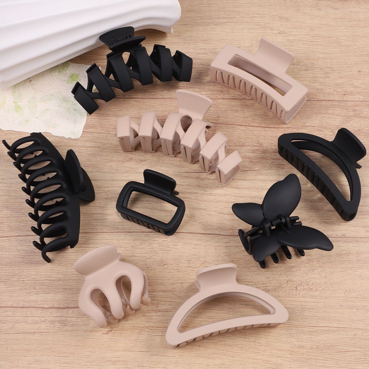 Versatile Keel Square Floral Claw Clip - Butterfly Semi-Circular Minimalist Back-of-Head Matte Elegant Updo Shark Clip_voghion.com