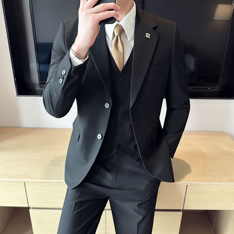 CT Popular High-Quality New Men's Three-Piece Thin Fashion Suit Set Live Broadcast_voghion.com