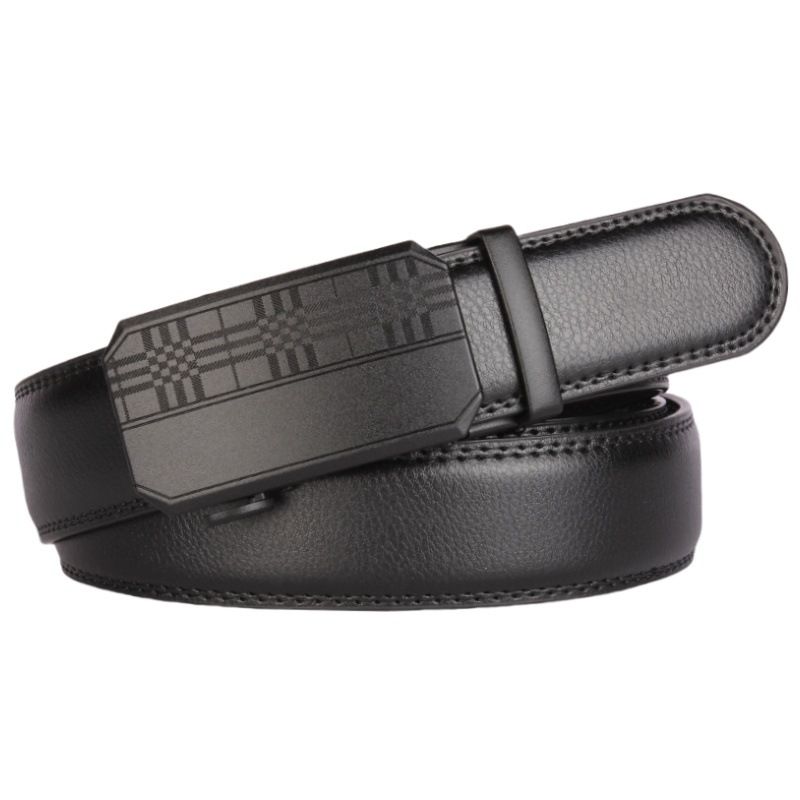 Genuine Leather Automatic Business Casual Versatile Alloy Buckle High-end Feel Men's Belt_voghion.com