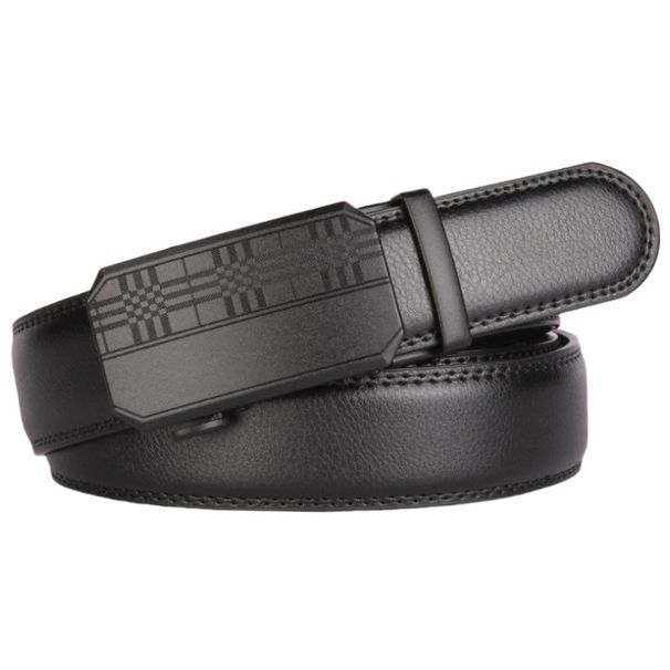 Genuine Leather Automatic Business Casual Versatile Alloy Buckle High-end Feel Men's Belt_voghion.com