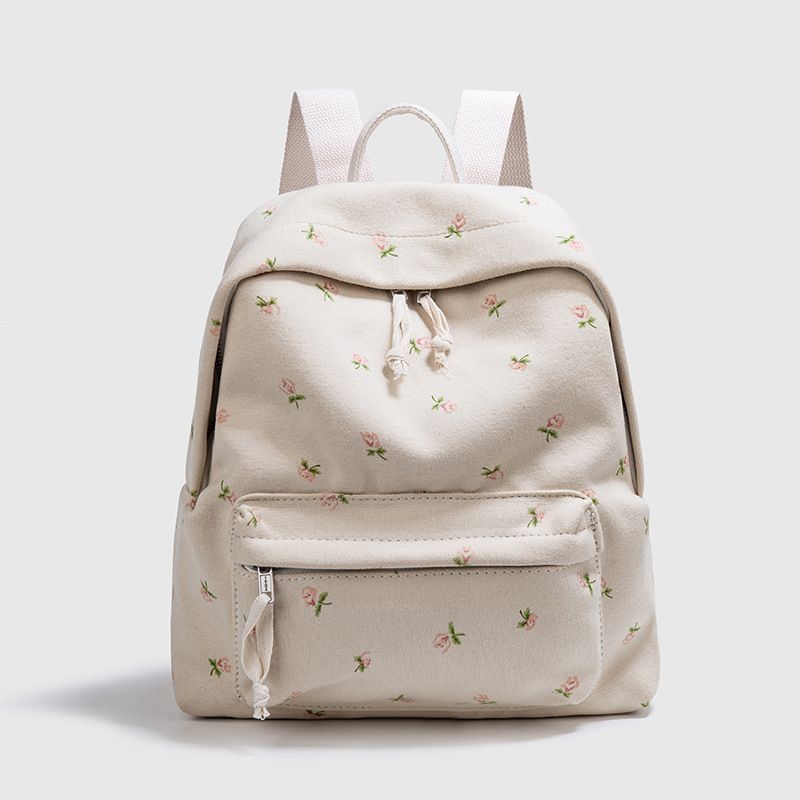 Mochila pequeña de lona con diseño floral de BM, bolso informal de moda para mujer_voghion.com