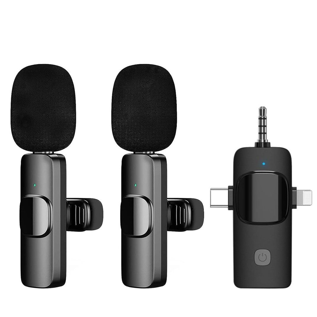 Für IPhone/Android Wireless Lavalier-mikrofon Audio Video Aufnahme Mini Mic_voghion.com