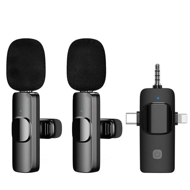 Für IPhone/Android Wireless Lavalier-mikrofon Audio Video Aufnahme Mini Mic_voghion.com