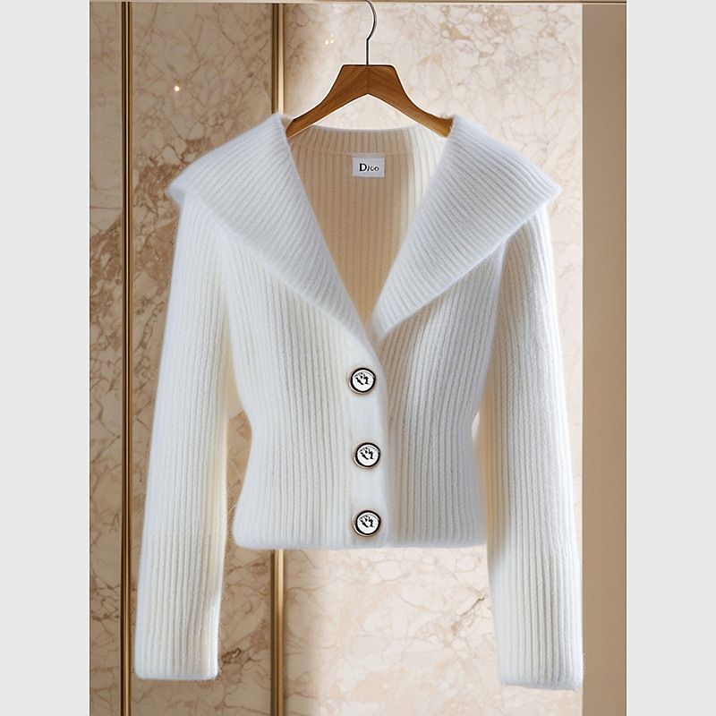 Damenbekleidung Kaschmirähnlicher Winter-Strickpullover – Oversized Relaxed Fit mit geripptem Saum_voghion.com