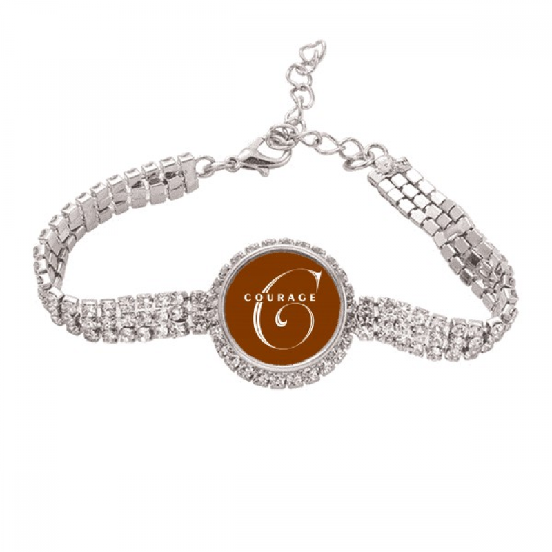 Bracelet de cheville à chaîne de tennis Art Déco Courage Chance Letters Bijoux en diamant_voghion.com