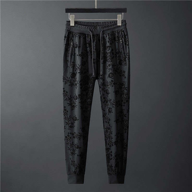 Abbigliamento maschile beni nuova personalità semplice jacquard girocollo manica lunga maglione pantaloni due pezzi abito da uomo alla moda_voghion.com