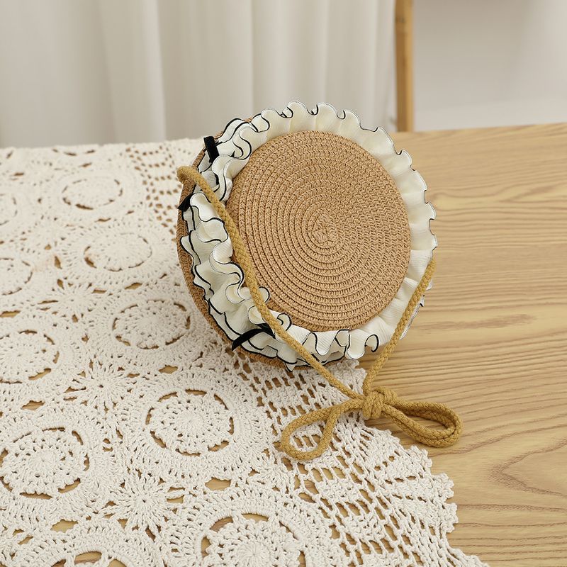 Summer New Children's Cute Bag Two piece Set Sunshade Sun Girl Flat Top Straw Hat_voghion.com