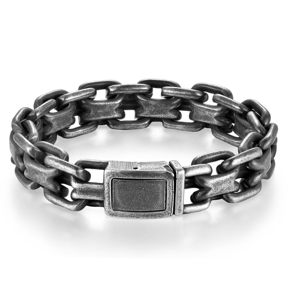 Pulsera de acero inoxidable de titanio con cadena de personalidad cubana para hombre._voghion.com