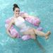 Piscina inflable de cuatro tubos con estampado de hojas, nueva, plegable, con una sola plataforma y remando flotante._voghion.com