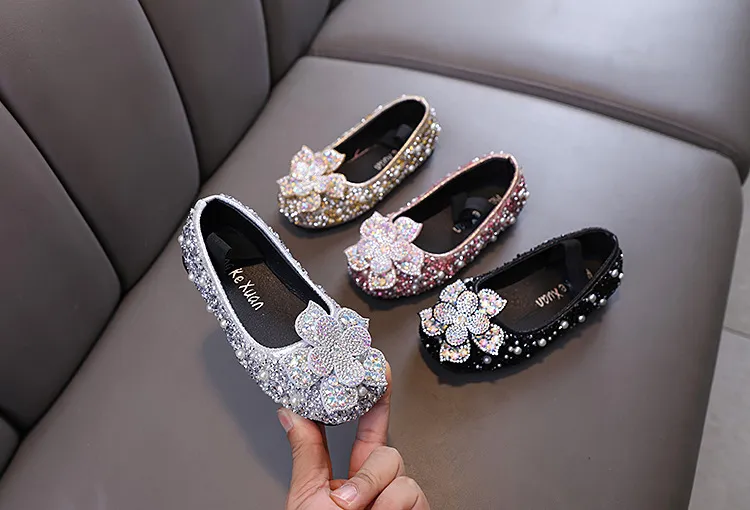Dziewczynka Dziewczynka Księżniczka Diament Pojedyncze Buty Buty do Tańca Pokazowego_voghion.com