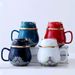 Set, tazza da tè cinese a forma di gatto della fortuna con borsa da viaggio, tazza da tè in ceramica con infusore e coperchio, stoviglie portatili_voghion.com