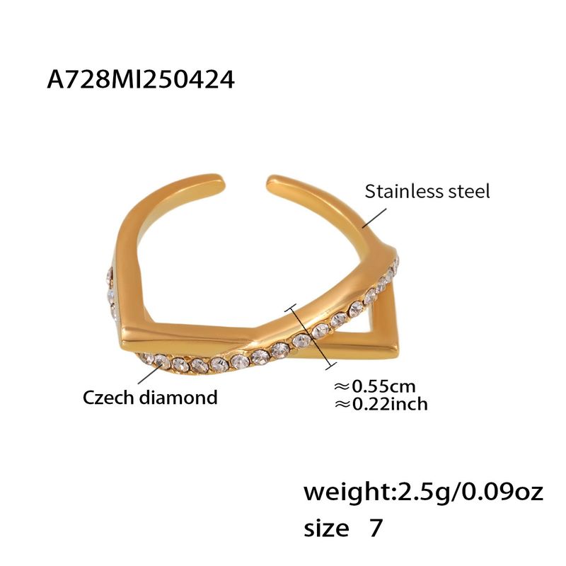 Damenschmuck Volldiamant-Intarsien Zirkon Ring Offenes Licht Luxus Design Perlenring Modisches Zubehör aus Titanstahl_voghion.com