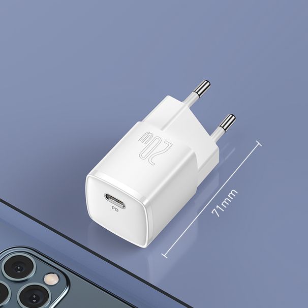 Baseus USB Type C Charger 20W Portable USB C Charger Support Type C PD Fast Charging For IPhone 14 13 12 Pro Max 11 Mini 8 Plus_voghion.com