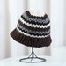 Autumn Winter Color Block Retro Versatile For Women Warm Ear Protection Face Slimming Knitted Bucket Hat Wholesale_voghion.com