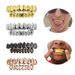 Hip Hop Gold Grillz Set - 8 Teeth Upper & Lower, 18K Electroplated Copper, Stylish Dental Jewelry (Gold, Silver, Gun Black, Rose Gold)_voghion.com