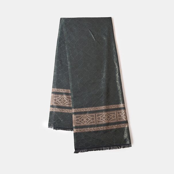 Sciarpa di seta scozzese di alta qualità in stile etnico, foulard da viaggio per donna, protezione solare multifunzionale, grande sciarpa di seta, scialle_voghion.com