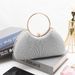 Handbag For Women Evening Bags Metal Ring Portable Dinner Bag Ruffled Silver Party Dress Chain Bag For Women_voghion.com